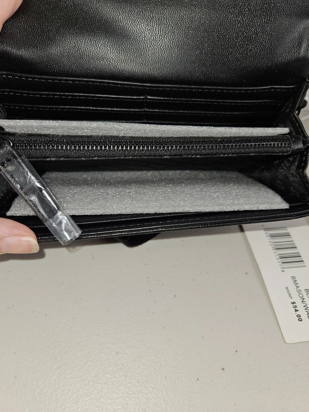 NWT Steve Madden Black Logo-Embossed Wristlet Wallet With Strap